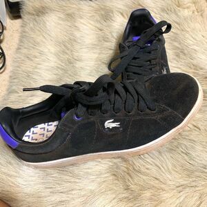 Mens sz 8 black and purple lacoste shoes